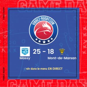 R&eacute;sultat Massy – Mont-de-Marsan: 25-18