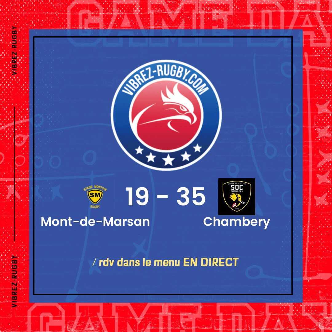 Résultat Mont-de-Marsan – Chambery: 19-35